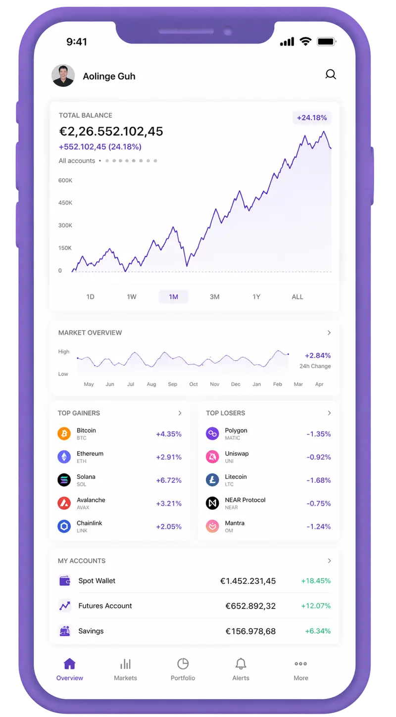 Beacon Zinsholm mobile app showing portfolio overview